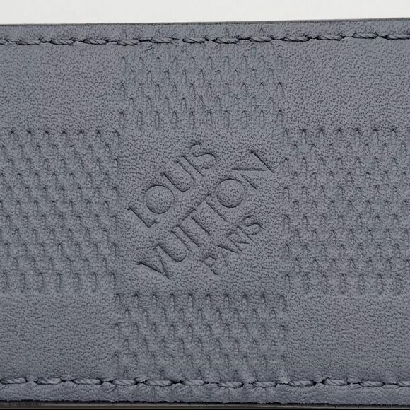 NEW Auth Louis Vuitton Blue Leather Damier Infini Belt Men’s 90 Unisex Appeal - Picture 8 of 11